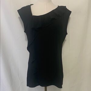 White House Black Market Black Ruffled Women's Sleeveless Top. Size S.